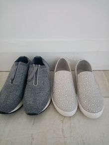 Two Woman's Grey Trainers