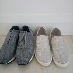 Two Woman's Grey Trainers