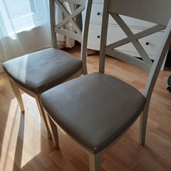 2 x Dining chairs EZ Living dining chairs Bentley Designs Montreux leather seat 20e each