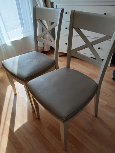 2 x Dining chairs EZ Living dining chairs Bentley Designs Montreux leather seat 20e  for one chair