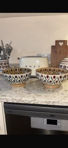 Nicholas Mosse Set of Red and Blue Tulip Large Bowls