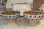 Nicholas Mosse Set of Red and Blue Tulip Large Bowls