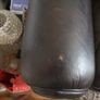 3 seater leather sofa and armchair. Image 6