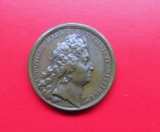 France. King Louis XIV,40mm Bronze Medal.