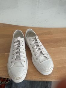 Converse white leather trainers