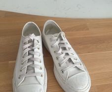 Converse white leather trainers
