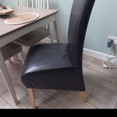6 Large Brown Leather Chairs