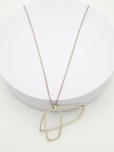 Geometric 925 Silver Pendant On Sterling Italian Chain