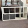 IKEA Kallax shelving unit - white with 4 grey drawers Image 2