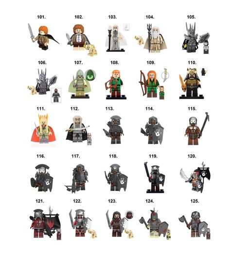 Lord of the Rings LOTR Minifigures (M-Z)