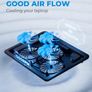 Cooling Pad 12"-17" Laptop air Cooler with 3 Ultra Quiet Fans, Ergonomic Comfort Notebook Cooler with 2 USB Ports, HV-F2056, Black & Blue Image 7