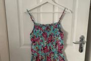 Girls Blue Floral playsuit