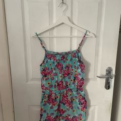 Girls Blue Floral playsuit