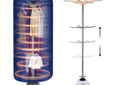 900W Electric Clothes Dryer, 12kg 2-layer Circulates Hot Air Airer Machine for Quick Drying