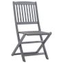 9 Piece Garden Dining Set Solid Acacia Wood Grey Image 7