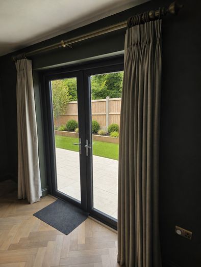 Pinch Pleat Curtains with Curtain Pole