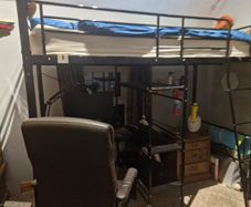 vidaXL Bunk Bed with Table without Mattress Black Metal 90x200 cm