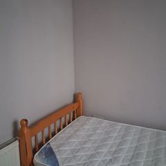 single pine bed and mattress
