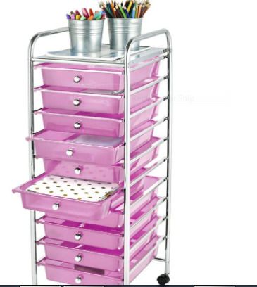 Home Storage Trolley On Wheels With 10 Drawer Storage Unit For Salon Beauty Make Up Home Office Organizer