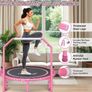 450 LBS Foldable Mini Trampoline for Adults, 40 inch Indoor Fitness Rebounder with U-Shape Adjustable Foam Handle, Quiet Bungee Jump System & Cordless Jump Ropes Image 2