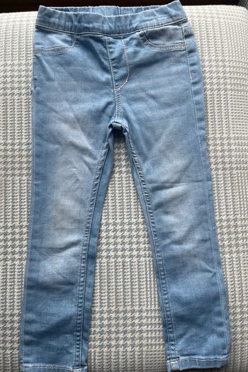 H&M girls denim jeggings light wash aged 2-3 EUC