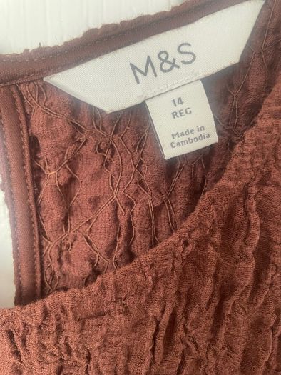 M&S Brown Stretch Dress Size 14