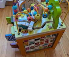 zany zoo wooden activity cube