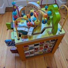 zany zoo wooden activity cube