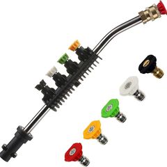 Dirt Blaster Power Lance for Karcher K2 K3 K4 K5 K6 K7, Jet Wash Extension Wand with 5 Replacement Nozzles, Pressure Washer Gun Accessory Spray Lance, Gutter Rod Cleaner Attachment for Car
