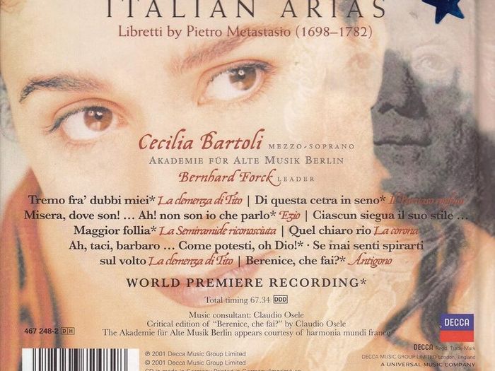 Cecilia Bartoli. Gluck Italian Arias. CD. Free Postage!