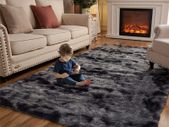 Rugs Living Room Large - Modern Fluffy and Shaggy Rugs for Living Room, Dining Room, Kids Room, Bedroom and Size