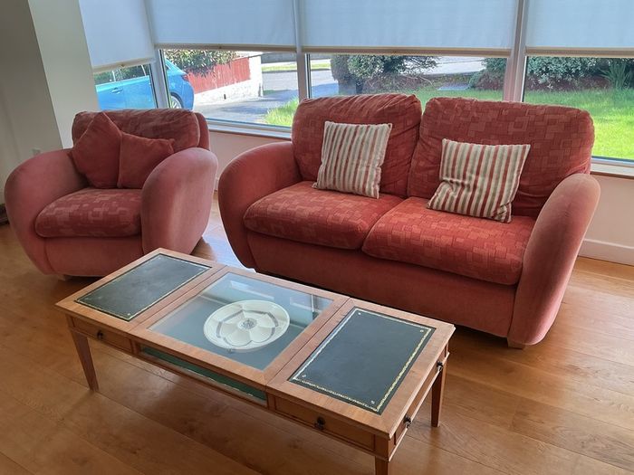 2 seat sofa and armchair