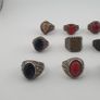 Lot of 15 Antique Tribal Style Brass Rings Mixed Stone & Colourful Glass Image 5