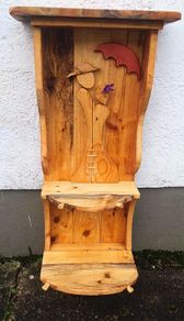 Rustic driftwood couple floating shelf / display
