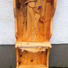 Rustic driftwood couple floating shelf / display