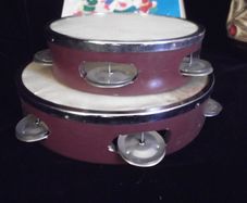Toy tambourine, vintage toy, Skylark, toy