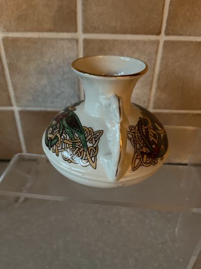Cre 3 piece set Galway Clock Vase & Candle stand