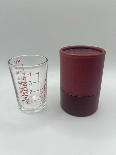 antique medicine cup and case