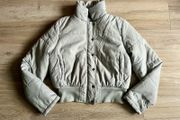 Light grey cropped puffer  jacket uk8