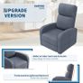Recliner Armchair for Adults, Hand Push Fabric Recliner Armchair with Adjustable Leg Rest, High-Density Padding & Side Pocket - PU Leather Sofa Lounge Home Living Room Image 6