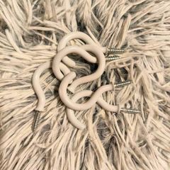 Decorative White Wall Hooks Set of 5