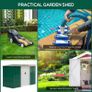 NEWS SALE 9ft x 4ft Corrugated Garden Metal Storage Shed Outdoor Equipment Tool Box with Foundation Ventilation & Doors FREE SHIPPING Image 7