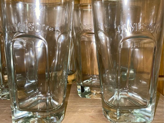 Jameson whiskey tall glasses brand new