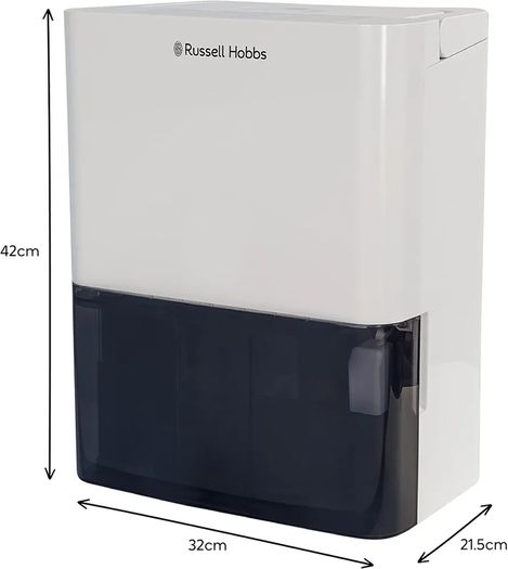 10 Litre/Day Dehumidifier,White & RHDH1061B 300ml/day, Black Dehumidifier with Auto Defrost for Home, Kitchen, Basement, Garage, Caravan, Bathroom, Lightweight, 15m2 Room Size