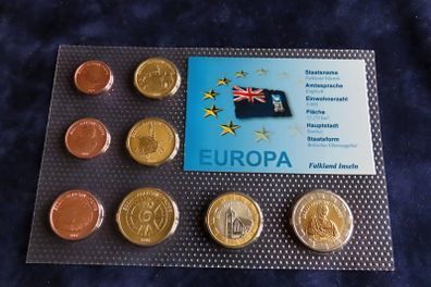 Falkland Islands Euro Probe Essai coins set 2008 euro Prototype Specimen