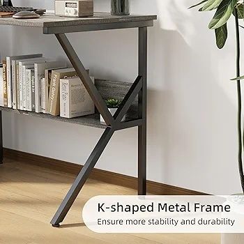 70cm Computer Desk, Home Office Desk for Home, Small Desk for Spaces, GreyOak Small Table with Monitor Stand