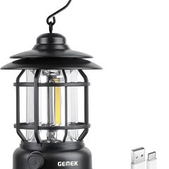 Portable Retro Camping Lantern, Hanging Dimmable COB Brightness Tent Light for Camping, Party, Night Fishing, Hiking, Home Lighting, Outages Emergency