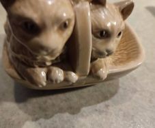 SylvaC Cats in a Basket, Cheeky Cute Figurine, No 1296