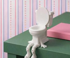 Mini Toilet Figurine With Movable Limbs