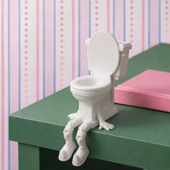 Mini Toilet Figurine With Movable Limbs